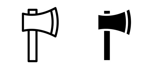 Axe icon symbol collection on white background.