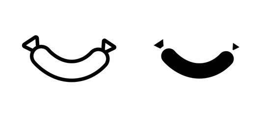 Sausage icon symbol collection on white background.