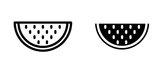 Watermelon icon symbol collection on white background.