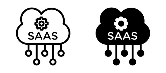 SaaS icon symbol collection on white background.