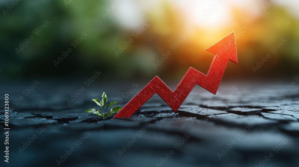 Aufkleber a graph showing a sharp decline in economic indicators, with a red arrow pointing downwards, reflect