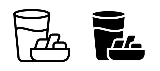 Ramadan iftar icon symbol collection on white background.