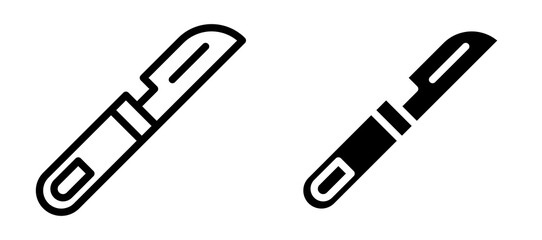 Scalpel icon symbol collection on white background.