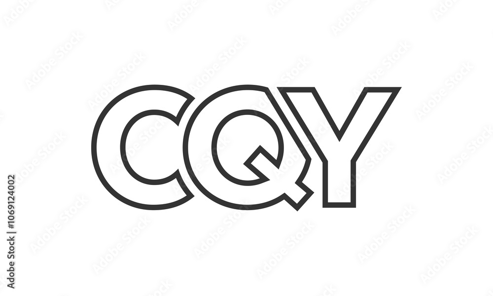 Fototapete CQY logo design template with strong and modern bold text. Initial based vector logotype featuring simple and minimal typography. Trendy company identity.