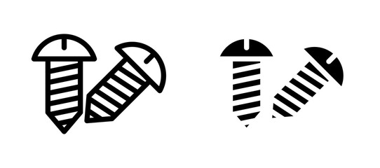 Screws icon symbol collection on white background.