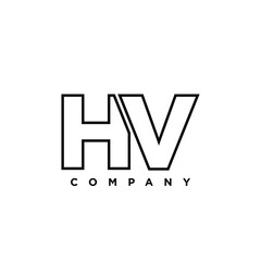 Letter H and V, HV logo design template. Minimal monogram initial based logotype.