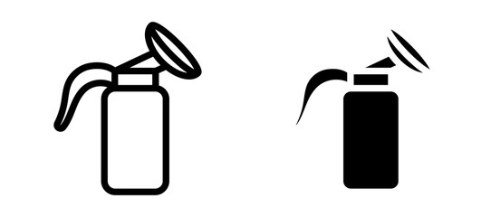 Breast pump icon symbol collection on white background.