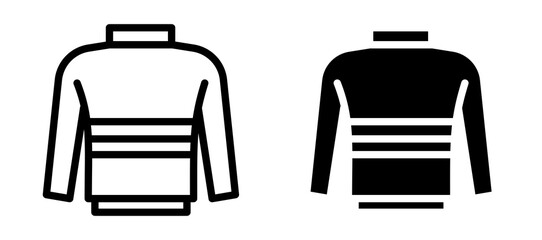 Female sweater icon symbol collection on white background.