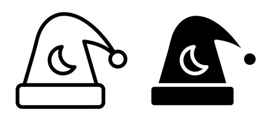 Sleeping hat icon symbol collection on white background.