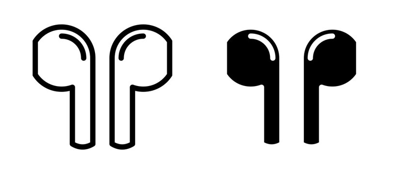 Air pods icon symbol collection on white background.