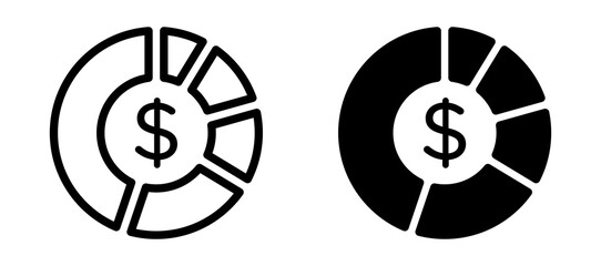 Asset allocation icon symbol collection on white background.