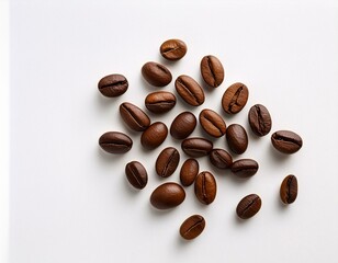 Obraz premium Coffee Beans on a White Surface