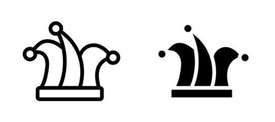Joker hat icon symbol collection on white background.
