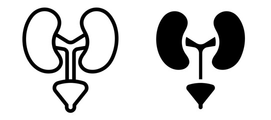 Urology icon symbol collection on white background.