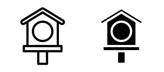 Bird house icon symbol collection on white background.