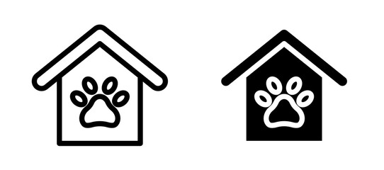Pet shelter icon symbol collection on white background.