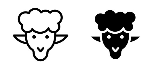 Lamb icon symbol collection on white background.