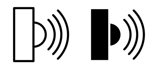 Motion sensor icon symbol collection on white background.