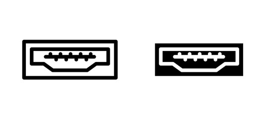 HDMI icon symbol collection on white background.