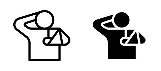 Injury icon symbol collection on white background.