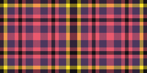 Uk check fabric texture, motif textile vector tartan. Periodic pattern background seamless plaid in violet and red colors.