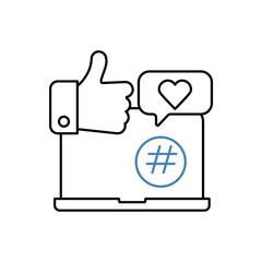 social media concept line icon. Simple element illustration. social media concept outline symbol design.