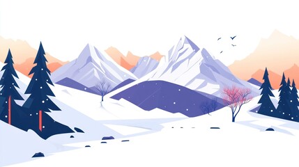Snowy Mountain Landscape
