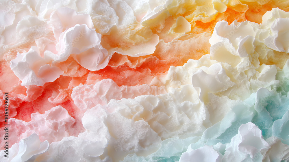 Poster delicate layers of colorful paper create stunning abstract design