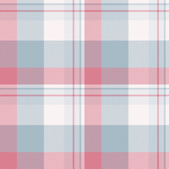Scratch textile tartan background, english vector fabric check. Long plaid pattern seamless texture in pastel and sea shell colors.