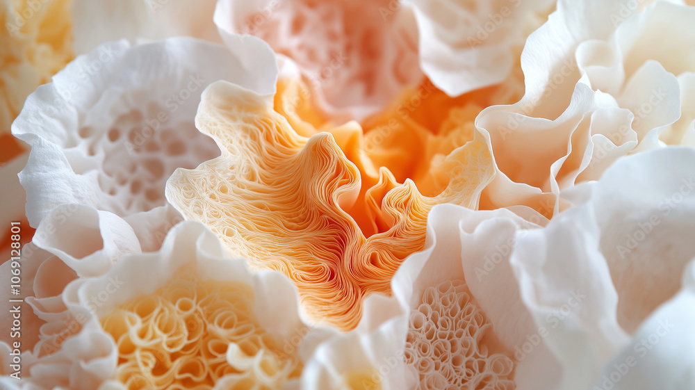 Poster Delicate floral patterns in soft hues create serene and calming atmosphere