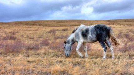Obraz premium A beautiful horse in nature landscape.