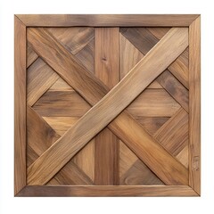 A wooden box with a cross pattern on it