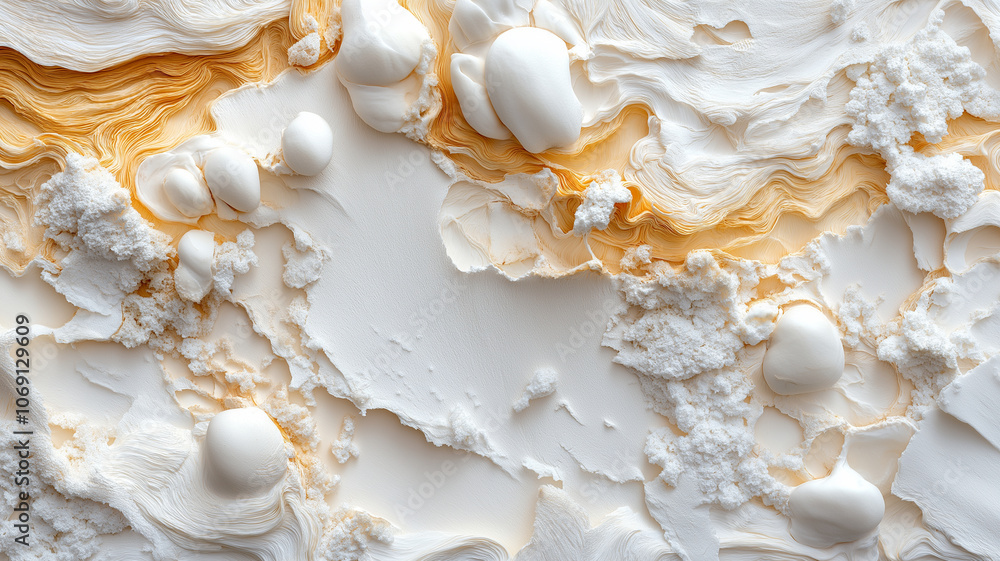 Poster textured abstract background with creamy swirls and soft peaks