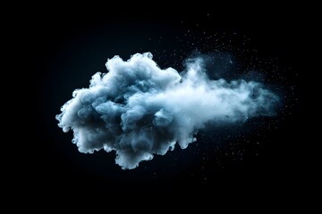 Misty Blue Dust Particles in Gray Background