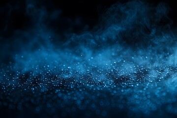 Soft Misty Blue Dust Particles in Random Float