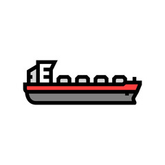 bulk carrier ship color icon vector. bulk carrier ship sign. isolated symbol illustration