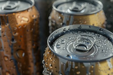 metal beer cans background