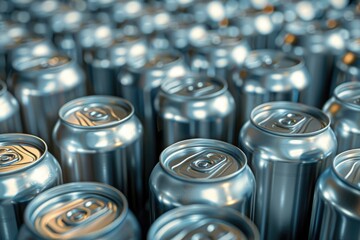 metal beer cans background