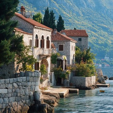 Waterfront houses in Lepetane, Montenegro