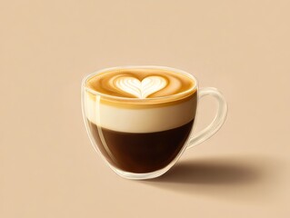 A cup of coffee with a heart drawn on it