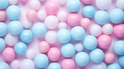 Vibrant Pink and Blue Spheres Abstract Background. 3D Rendered Geometric Shapes for Design