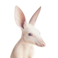 Naklejka premium Unique White Creature with Large Ears and Gentle Expression