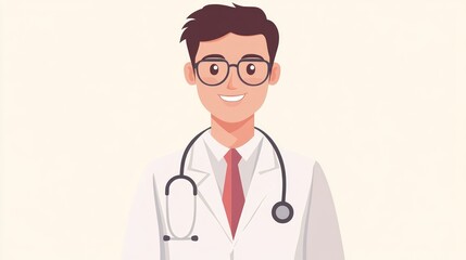 Fototapeta premium Smiling Doctor in White Coat