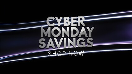 Elegant Silver Cyber Monday Banner with High-End Purple Touch