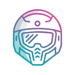 Modern Motorcycle Helmet Icon with Visor, Illustration of a teal motorcycle helmet with visor, symbolizing safety, protection, and motorcycling gear for riders.