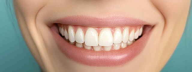 Obraz premium Close up of beautiful young woman with shiny white teeth - Attractive perfect smile
