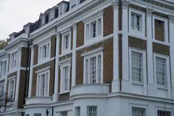 Victorian and Edwardian buildings, Autumn in Notting Hill, Kensington and Chelsea, London, United Kingdom