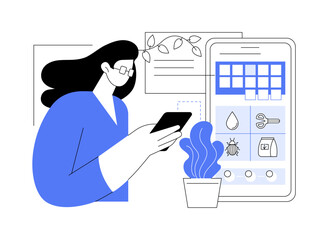 Plant care app isolated cartoon vector illustrations.