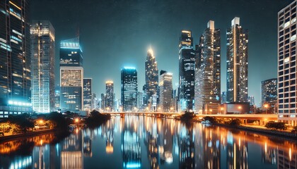 Obraz premium Cityscape under the night sky