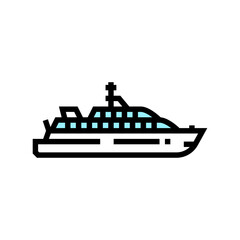 Obraz premium superyacht ship color icon vector. superyacht ship sign. isolated symbol illustration